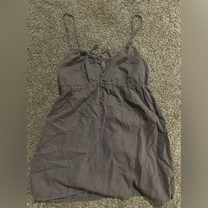 Splendid Gray loop tie spaghetti strap longer tank top